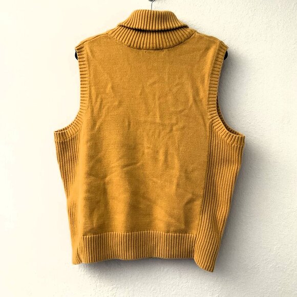 VINTAGE CJ BANKS RIBBED KNIT MOCK NECK VEST POCKETS - Picture 6 of 10